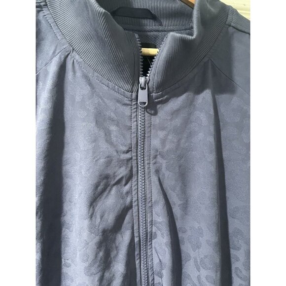 Athleta Brooklyn Bomber Jacket, Leopard Medieval Violet SIZE 2X - Picture 8 of 13